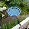 12" Teal Crackle Birdbath- Rail Mount Bracket