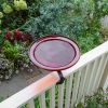 12" Red Crackle Birdbath- Over Rail Bracket