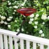 12" Red Crackle Birdbath- Rail Mount Bracket