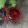 12" Red Crackle Birdbath- Short Stand