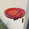 12" Red Crackle Birdbath- Wall Mount Bracket