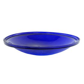 14" Crackle Glass Bowl - Cobalt Blue