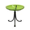 14" Fern Green Crackle Birdbath- Tripod Stand