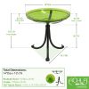 14" Fern Green Crackle Birdbath- Tripod Stand