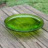 14" Crackle Glass Bowl - Fern Green