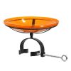 14" Mandarin Crackle Birdbath- Over Rail Bracket