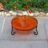 14" Mandarin Crackle Birdbath- Short Stand II