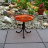 14" Mandarin Crackle Birdbath- Tripod Stand