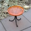 14" Mandarin Crackle Birdbath- Tripod Stand