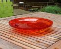 14" Crackle Glass Bowl - Red