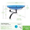 14" Teal Crackle Birdbath- Wall Mount Bracket