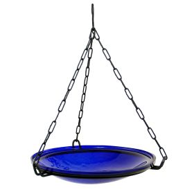 14" Cobalt Blue Hanging Birdbath