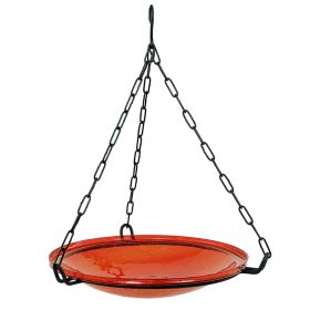 14" Red Hanging Birdbath