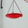 14" Red Hanging Birdbath