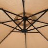 AZ Patio Heaters Offset Cantilever Umbrella in Tan with LED Lights