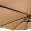 AZ Patio Heaters Offset Cantilever Umbrella in Tan with LED Lights