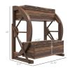 Farmhouse Wooden Wagon Wheel Fir Wood 2 Planter Garden