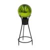 6" Fern Green Crackle Glass Gazing Globe with Stand