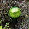 6" Fern Green Crackle Glass Gazing Globe with Stand