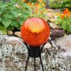 6" Mandarin Crackle Glass Gazing Globe with Stand