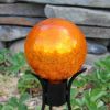 6" Mandarin Crackle Glass Gazing Globe with Stand