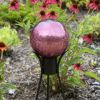 6" Plum Crackle Glass Gazing Globe with Stand