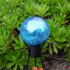 6" Teal Crackle Glass Gazing Globe with Stand