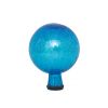 6" Teal Crackle Glass Gazing Globe with Stand