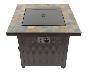 AZ Patio Heaters Square Slate Fire Pit