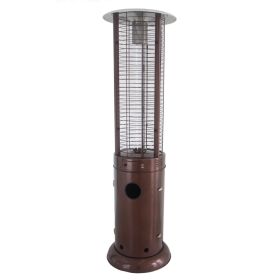 AZ Patio Heaters Round Commercial Glass Cylinder Patio Heater in Hammered Bronze with Clear Tube