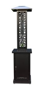 Hiland Wood Pellet Glass Tube Heater In Matte Black