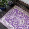 Tracery Floor Mat, 4 x 6-Feet, Violet