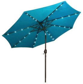 AZ Patio Heaters Solar Market Umbrella with LED Lights in Turquoise