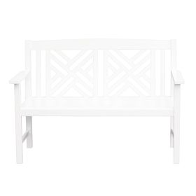 White Fretwork Bench