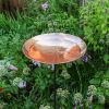 Polished Copper Birdbath- Stake