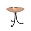 Polished Copper Birdbath- Tripod Stand