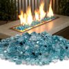 AZ Patio Heaters Reflective Fire Pit Fire Glass in Sky Blue