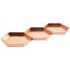 9" Hexagonal Copper Tray, pack of 3