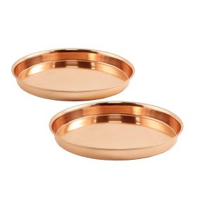 Pair of 8" Round Copper Trays