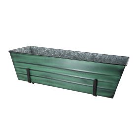 Large Green Flower Box- 2x6 Railing Brackets