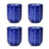 4Pcs Japanese Style Blue Ceramic Teacups Small Straight Wine Cups 150ML