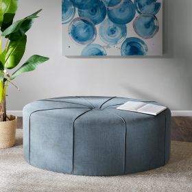 48" Ottoman,Polyester Fabric Large Cocktail Ottoman Modern Style For Living Room, Blue