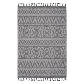 NAAR Guros Collection 8X10 Grey/White /Geometric Indoor/Outdoor Area Rug