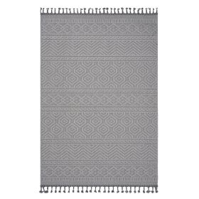 NAAR Guros Collection 8X10 White /Geometric Indoor/Outdoor Area Rug