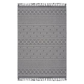 NAAR Guros Collection 6X9 Grey/White /Geometric Indoor/Outdoor Area Rug