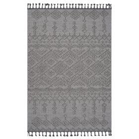 NAAR Guros Collection 8X10 White/White /Traditional Indoor/Outdoor Area Rug