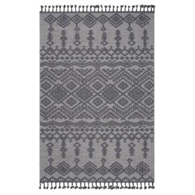 NAAR Guros Collection 6X9 White/Gray /Traditional Indoor/Outdoor Area Rug