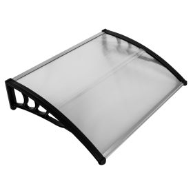 100 x 80 cm  Household Application Door & Window Rain Cover Eaves Canopy White & Black Bracket