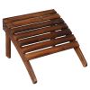 120*72*96cm Outdoor Garden With Footstool Wooden Single Chair Carbonized Color