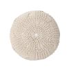 Bordeaux Knitted Cotton Round Pouf, Beige